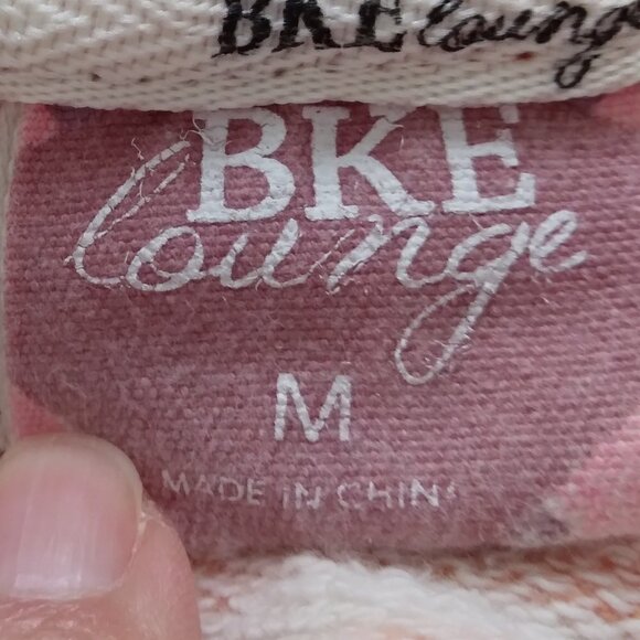 BKE Lounge | Distressed Raw Edge Stripe Hoodie | Size M - Picture 7 of 10